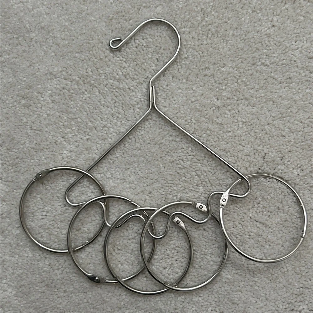 Silver Open Ring Closet Organizer For Scarf, Tie, Belts